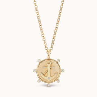 Small Anchor Charm White Diamond