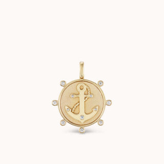 Small Anchor Charm White Diamond