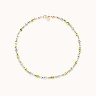 Flora Necklace Aqua & Peridot