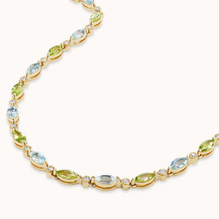 Flora Necklace Aqua & Peridot