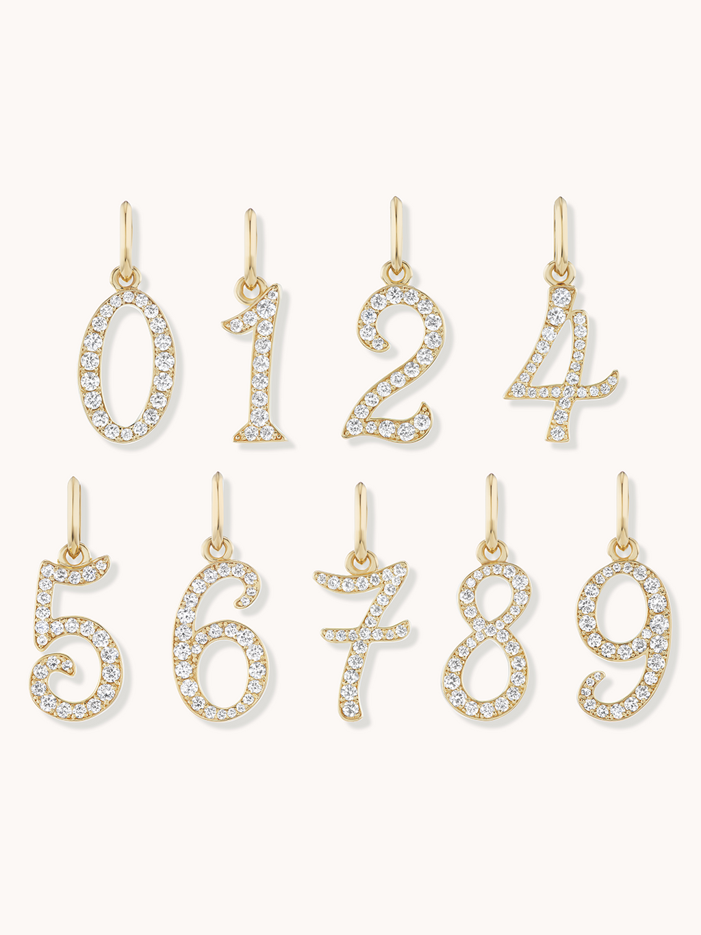 The Pave Number Charms | Marlo Laz