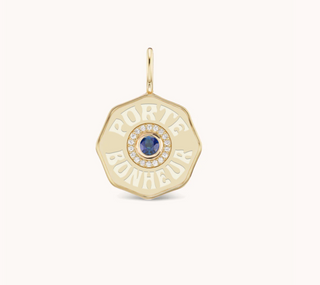 Mini Raised Gold Diamond Halo Porte Bonheur Charm BS