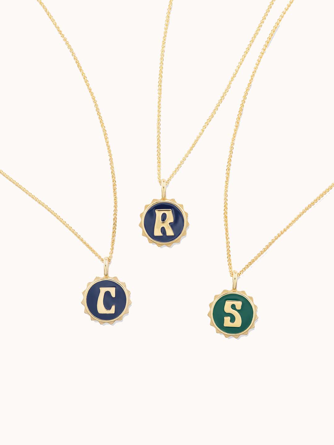 Enamel initial clearance necklace