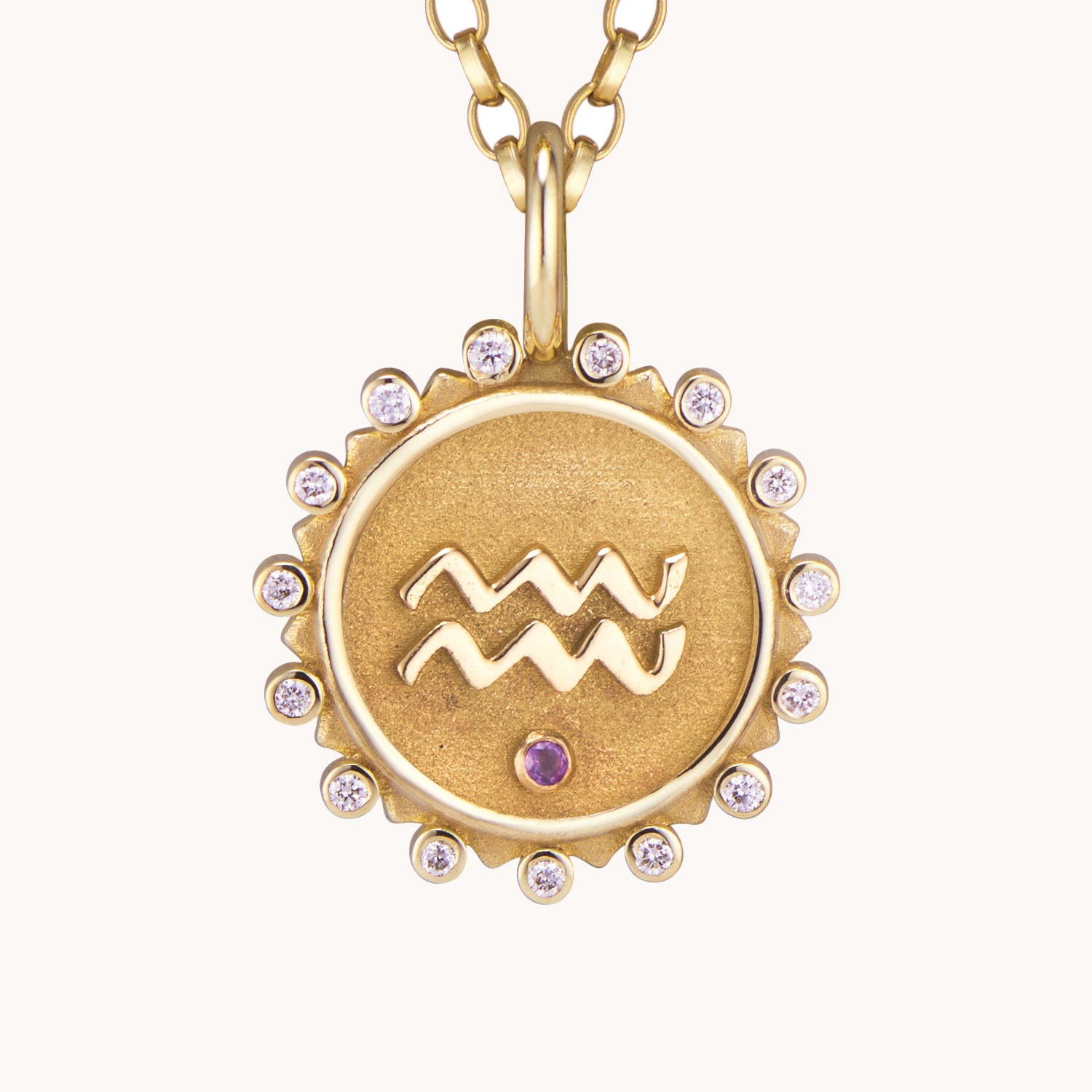 Aquarius Necklace Charm w 16 Chain Marlo Laz